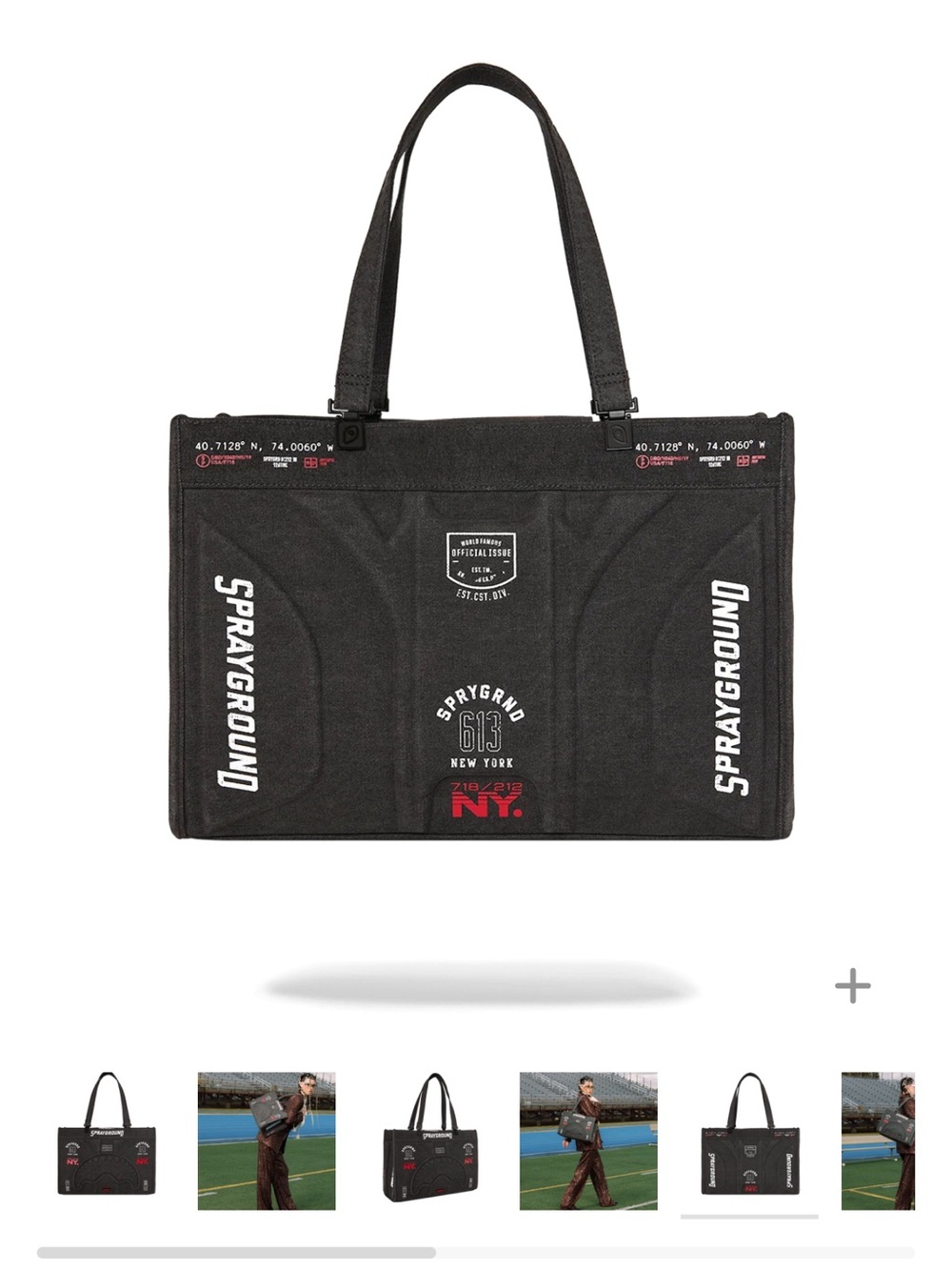 Sprayground Black Tote with White & Red Accents (FIRM PRICE)